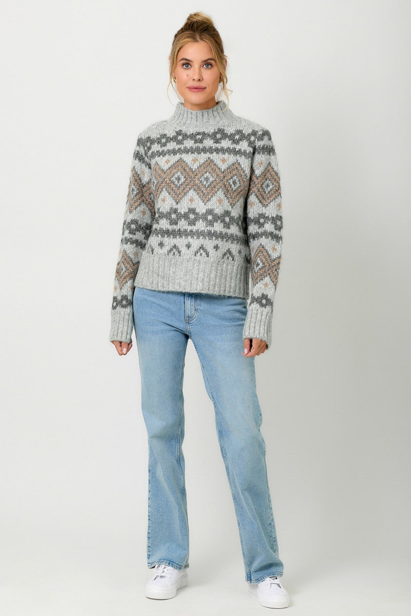 Fair Isle Mock Sweater