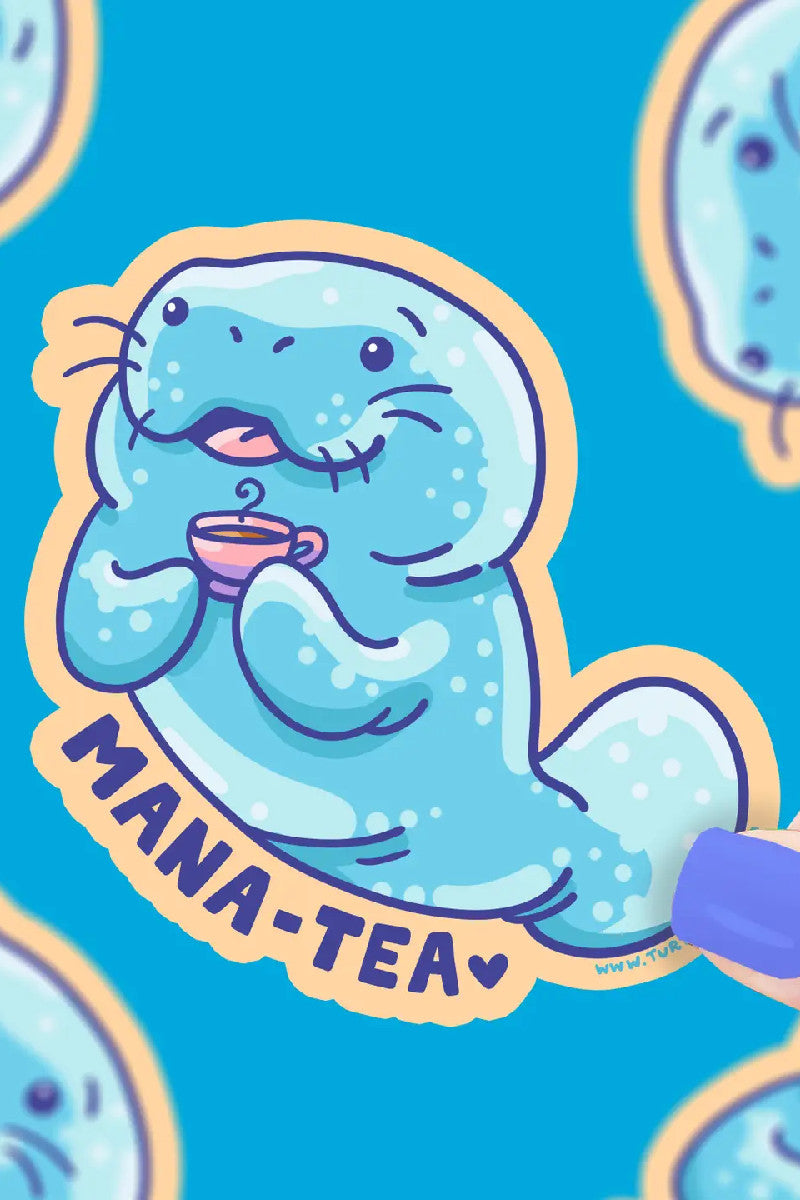 Manatee Tea Sticker