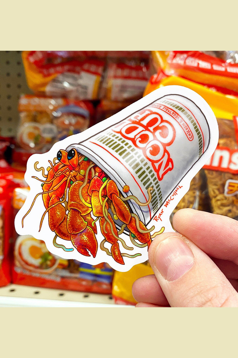 Ramen Hermit Crab Holo Sticker