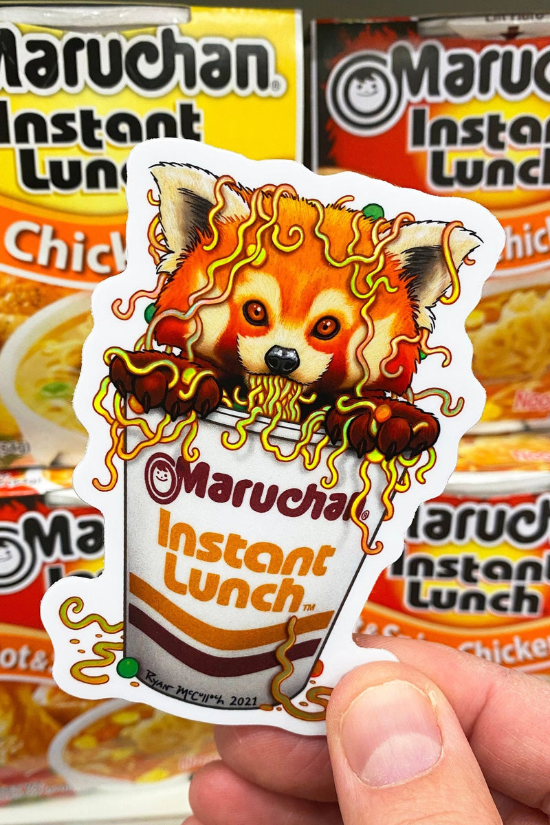 Ramen Red Panda Holo Sticker