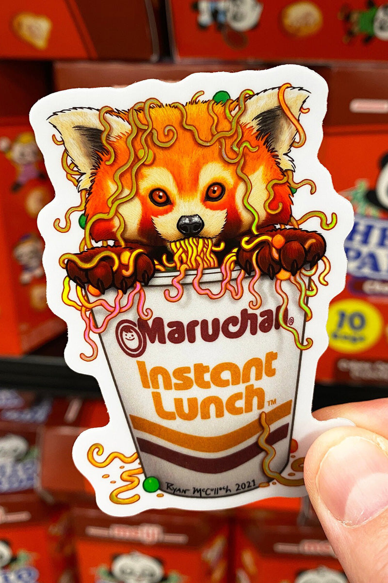 Ramen Red Panda Holo Sticker