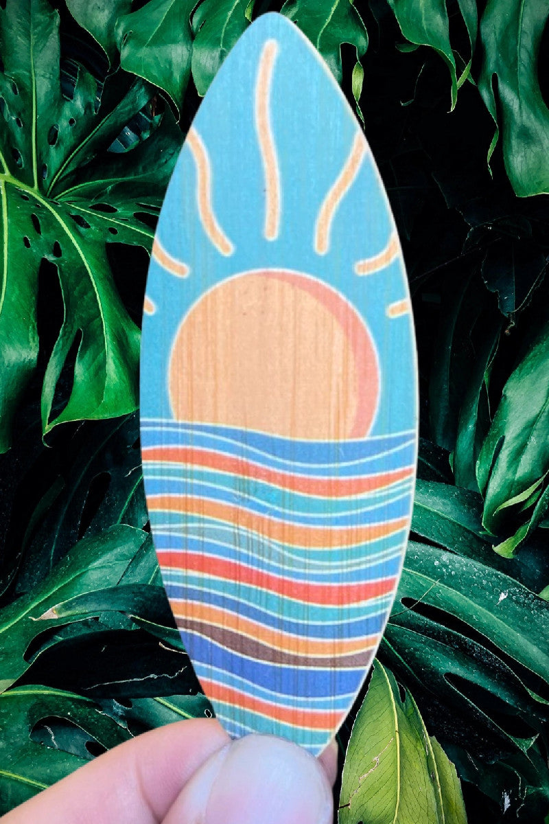 Sunset Surfboard Bamboo Sticker