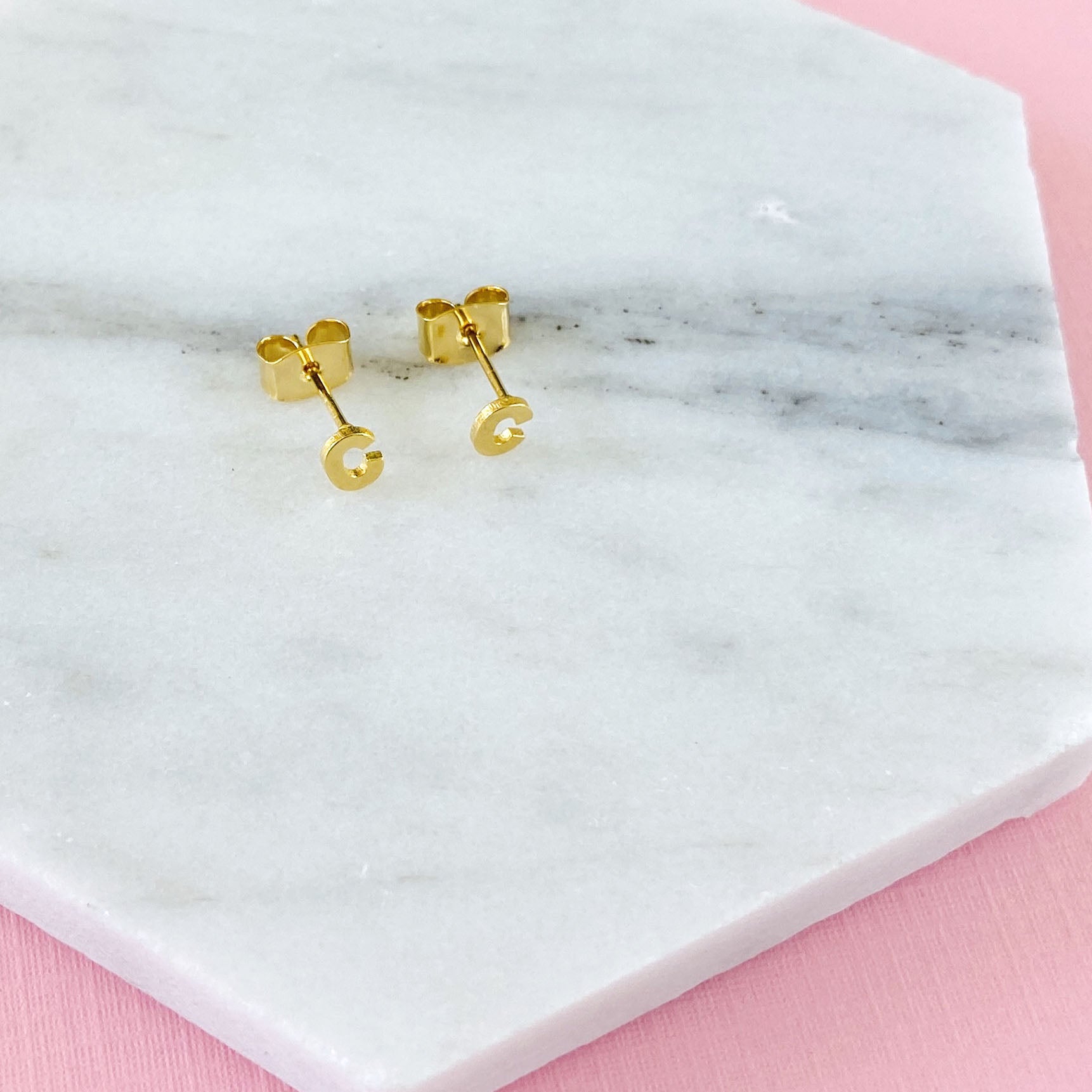 Initial Earrings - Gold