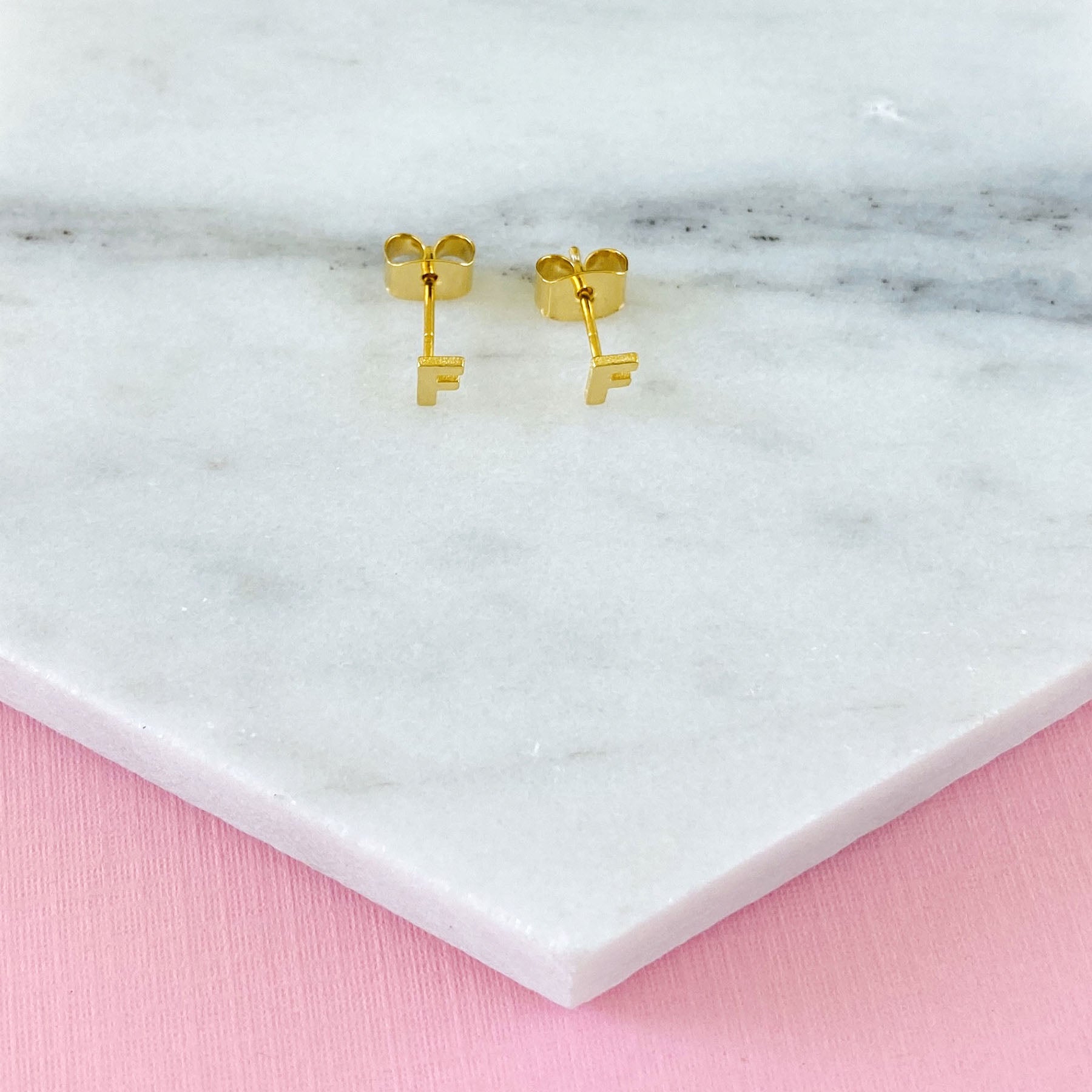 Initial Earrings - Gold