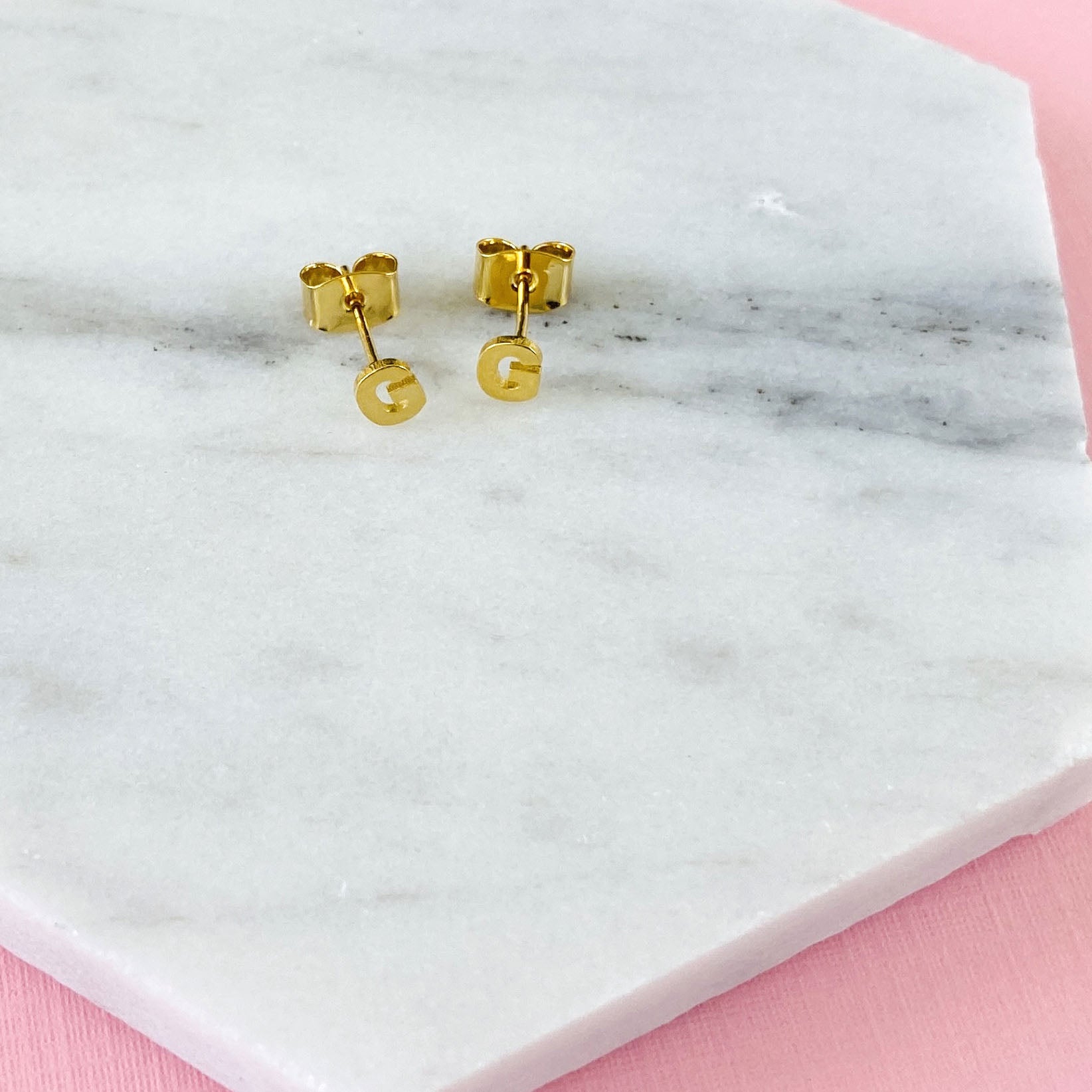 Initial Earrings - Gold