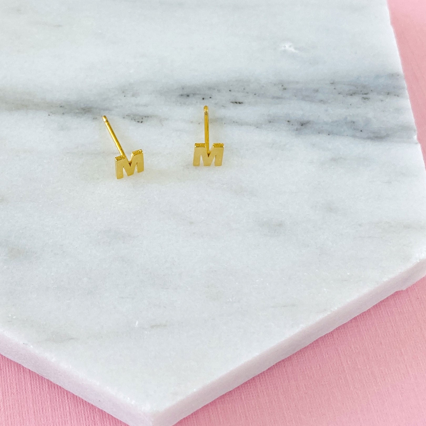 Initial Earrings - Gold