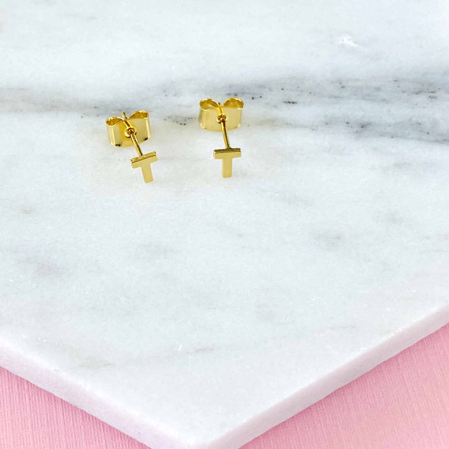 Initial Earrings - Gold