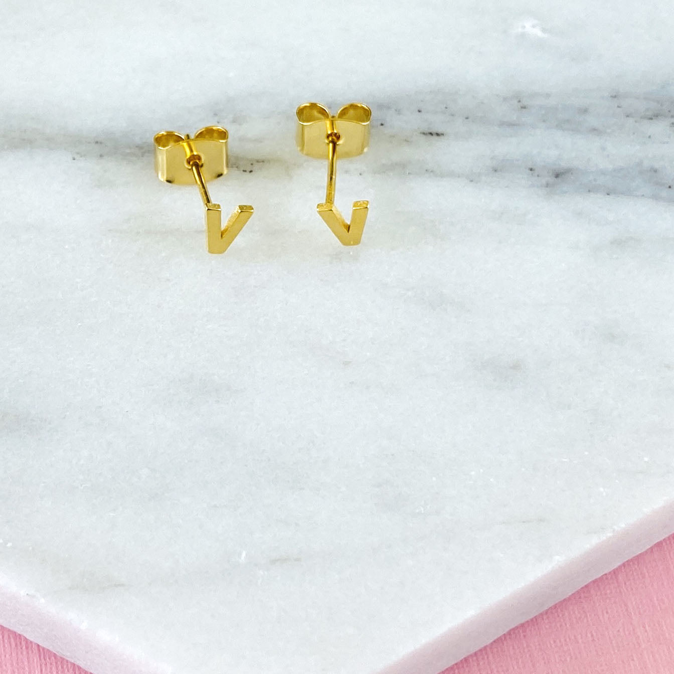 Initial Earrings - Gold