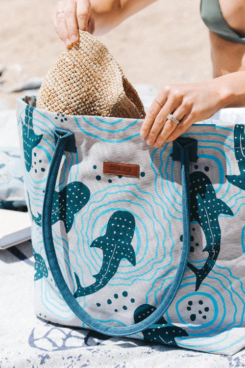 Sandcloud Shark Ripples Beach Tote