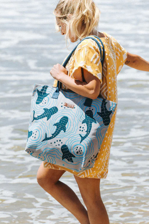 Sandcloud Shark Ripples Beach Tote