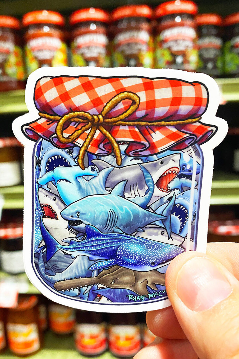 Shark Preserves Vinyl Sticker